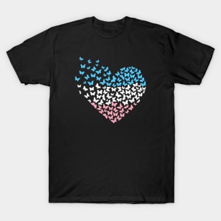 Trans Butterflies Heart T-Shirt